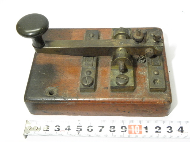 7 足立電気 電鍵 モールス信号 / 戦前 無線 電信 通信 軍隊 日本軍 軍隊 戦争 古道具 の画像9