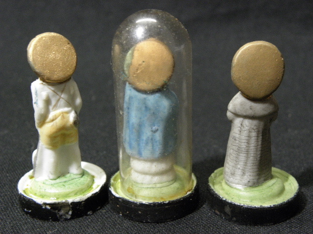 ６ 小さな マリア キリスト 磁器製 人形 3点 まとめて / レトロ 洋館 ガラス ドーム 聖母 アンティーク の画像8