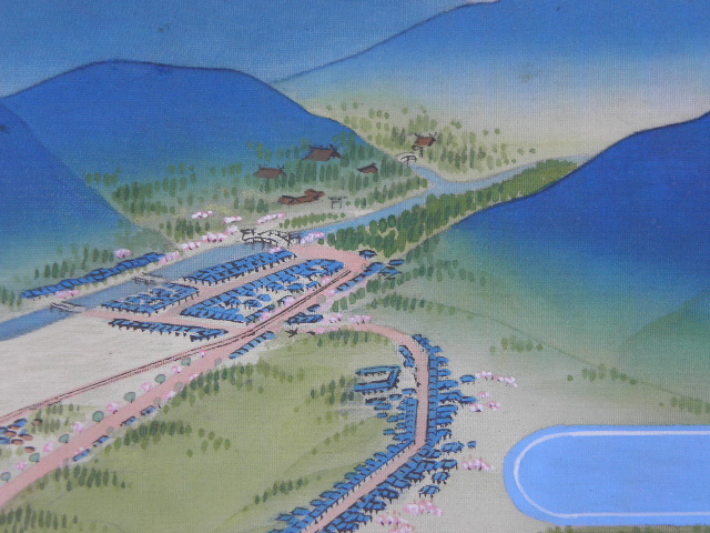 89 戦前 原画 肉筆 三重県 伊勢 鳥瞰図 / 検索）地図 古地図 吉田初三郎 鉄道 汽車 の画像9