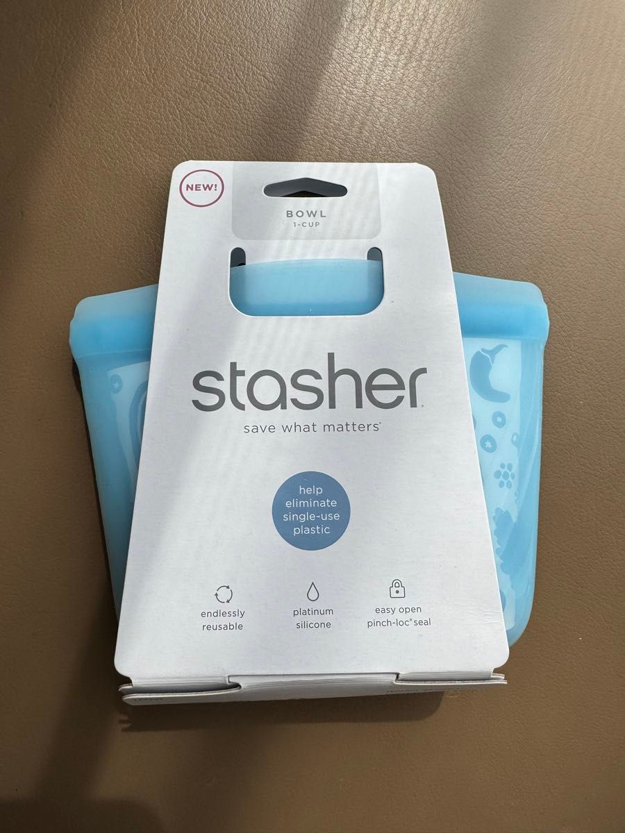 stasher (スタッシャー) STSU01 スタッシャーシリコーンバッグ スタンドアップ ミディアム クリア ボウルSSサイズ