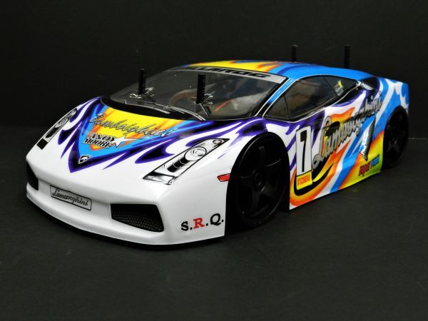人気 ☆Li-ionバッテリー☆ 2.4GHz 1/10 ドリフトラジコンカー ランボルギーニ タイプ 【ターボ機能付き・塗装済み完成品・フルセット】 レーシングカー