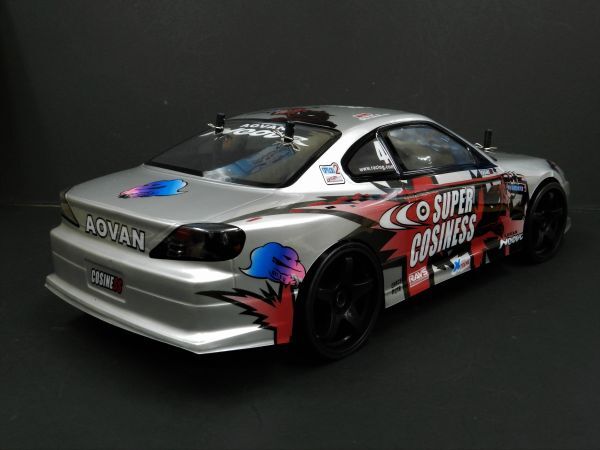 ☆Li-ionバッテリー☆ 2.4GHz 1/10 ドリフトラジコンカー Ｓ15 シルビア タイプ 銀赤【ターボ機能付き・塗装済み完成品・フルセット】_画像7