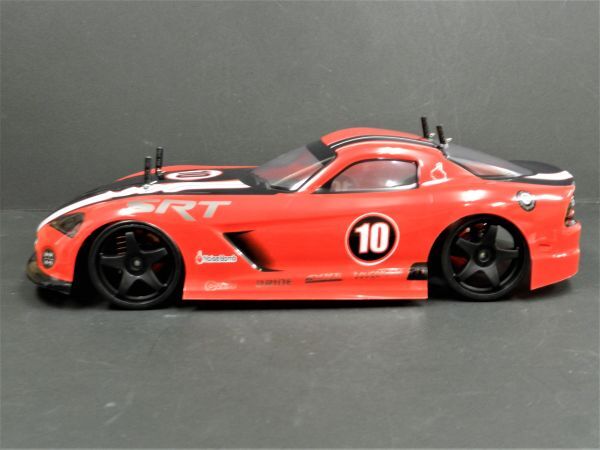 *Li-ion battery * 2.4GHz 1/10 drift radio controlled car Dodge wiper type red [ turbo with function * has painted final product * full set ]