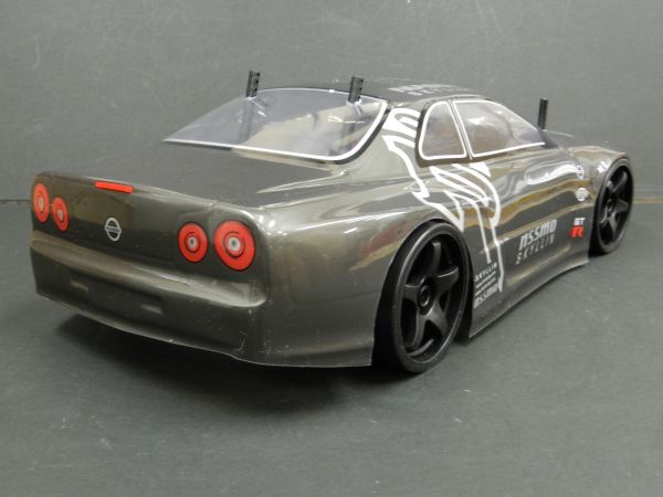 *Li-ion battery * 2.4GHz 1/10 drift radio controlled car R32 GTR type gunmetal [ turbo with function * has painted final product * full set ]