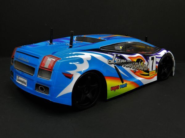 ☆Li-ionバッテリー☆ 2.4GHz 1/10 ドリフトラジコンカー ランボルギーニ タイプ 【ターボ機能付き・塗装済み完成品・フルセット】_画像4