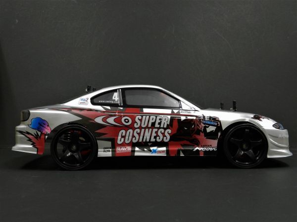 *Li-ion battery * 2.4GHz 1/10 drift radio controlled car S15 Silvia type silver red [ turbo with function * has painted final product * full set ]