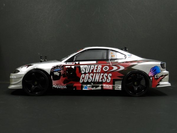 *Li-ion battery * 2.4GHz 1/10 drift radio controlled car S15 Silvia type silver red [ turbo with function * has painted final product * full set ]