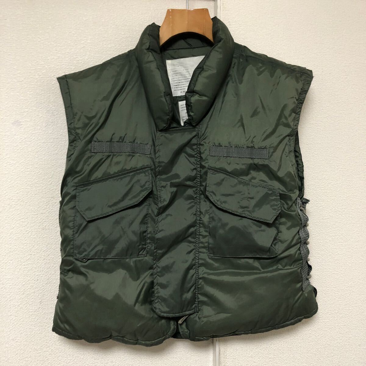 HoustonヒューストンBODY ARMOR VEST COLD WEATHER ボディーアーマーベスト　ミリタリー仏国ダウンベストLショート丈　短丈_画像5