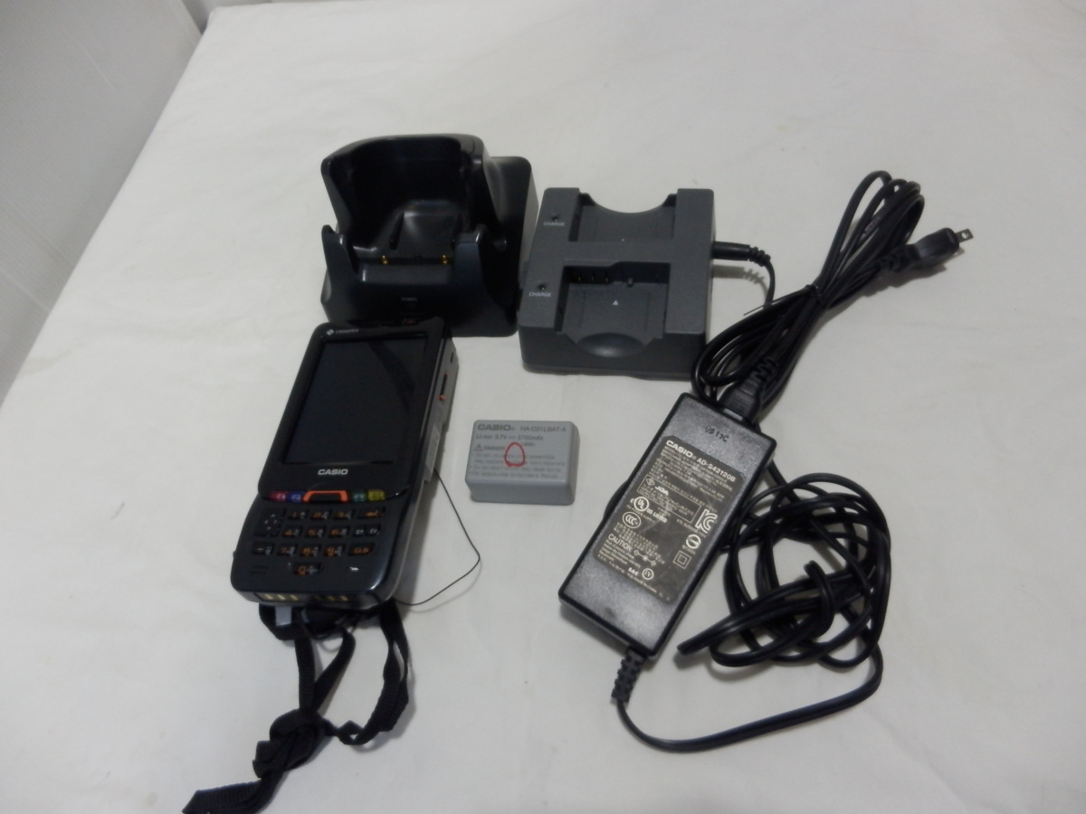 T◆Casio カシオCASSIOPEIA ハンディーターミナルDT-5300L52SWC AC無1本用充電台HA-H60IO バッテリー充電台HA-D32