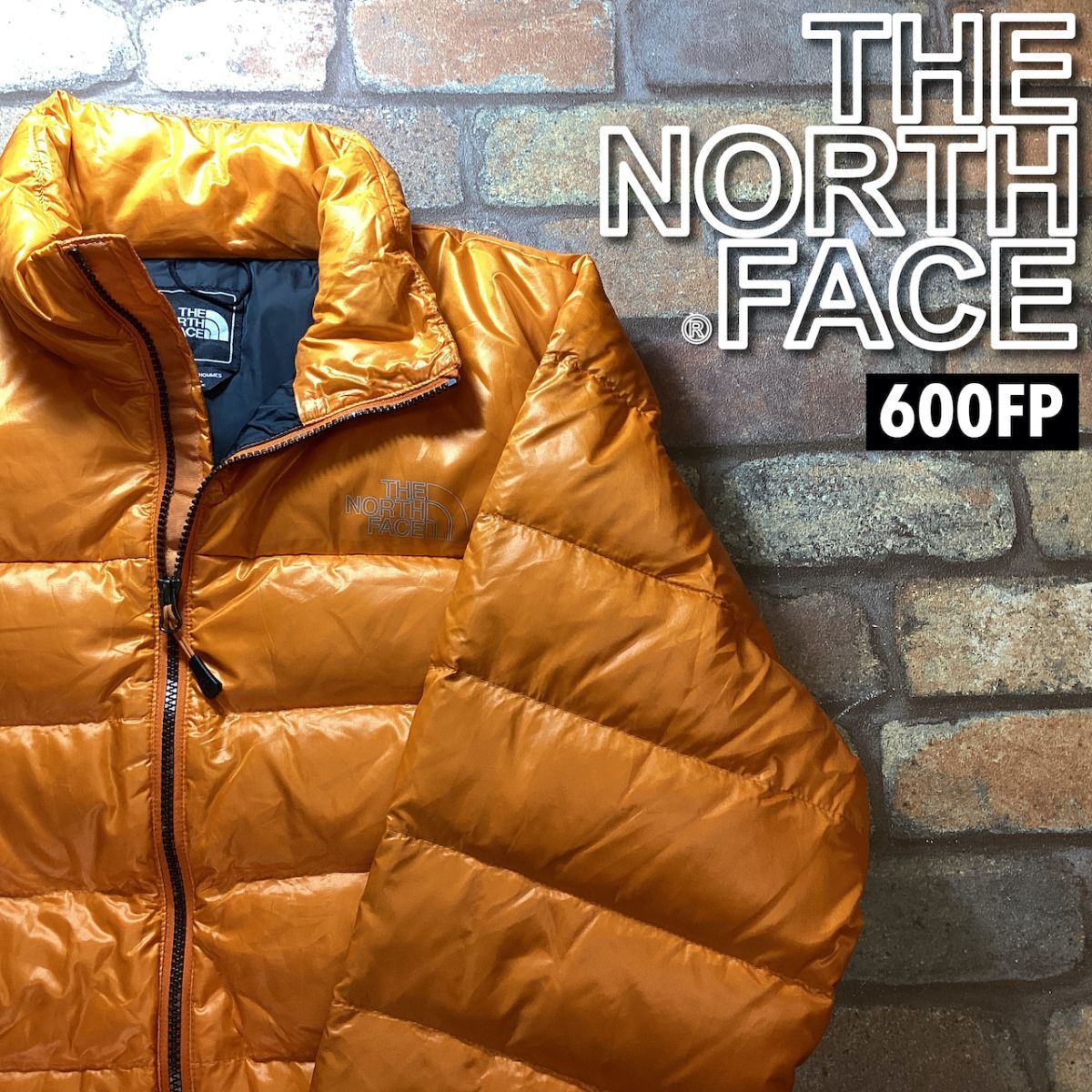 ★USAモデル★正規品★【THE NORTH FACE ノースフェイス】光沢オレンジ 600FP グースダウン ダウンジャケット【メンズ L/G】大人気 K3-317