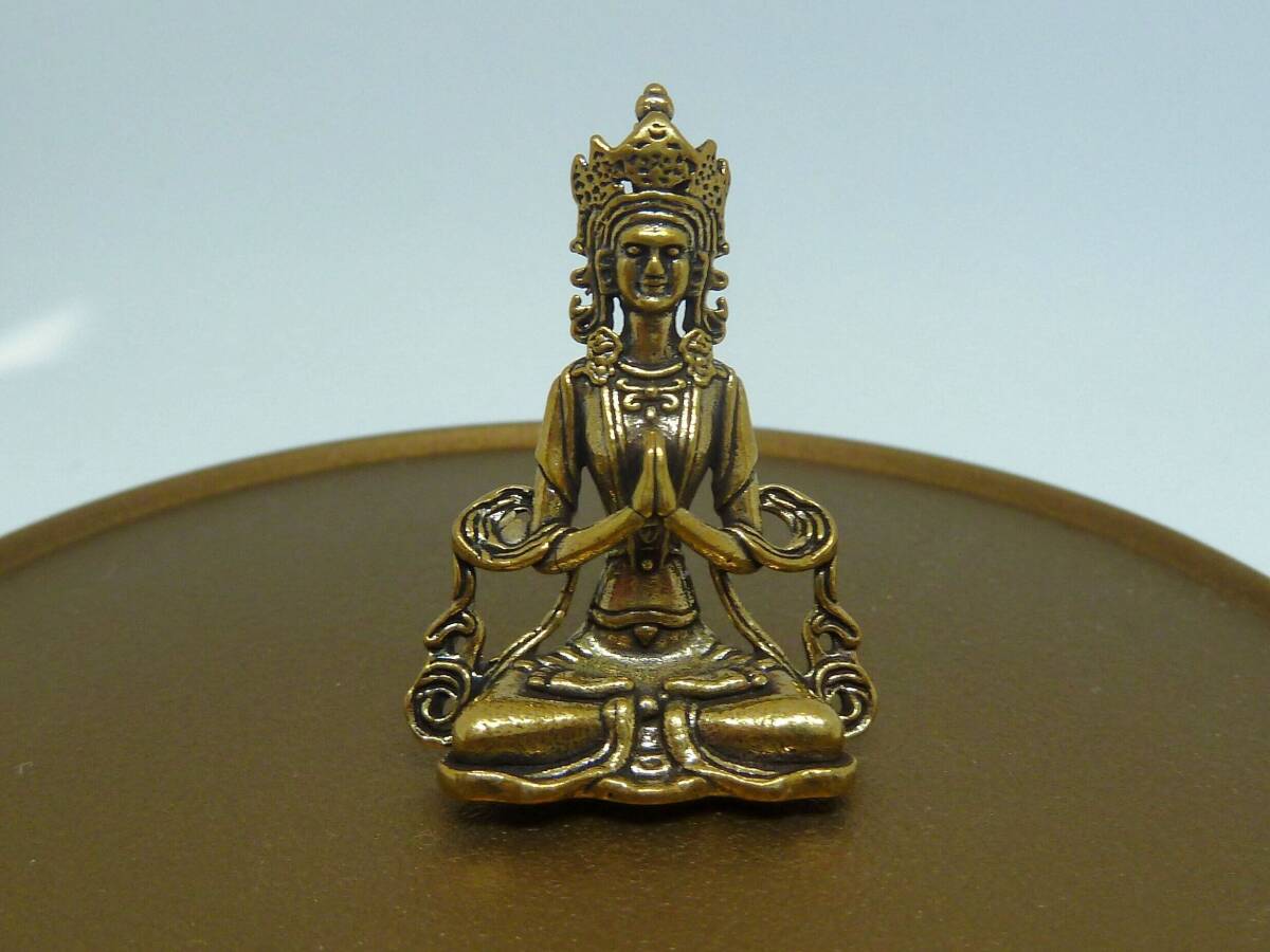 9625366873 1pc brass handmade Mini Buddhist image .. sound bodhisattva writing . bodhisattva ( new goods * unused goods )