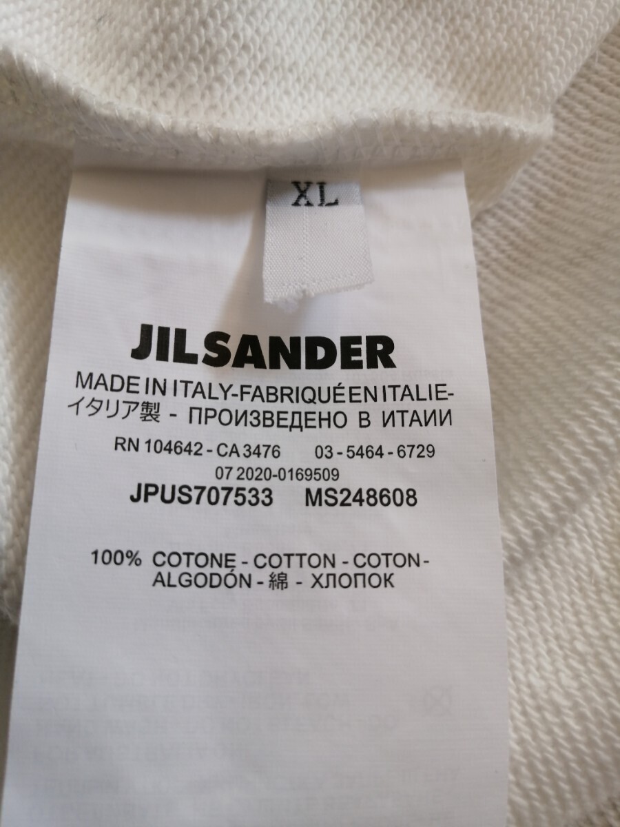 ★☆新品未使用★☆JIL SANDER＋ジルサンダープラス フロントロゴ長袖シャツ ロンT　White 白　 XLサイズ　 男女兼用_画像5