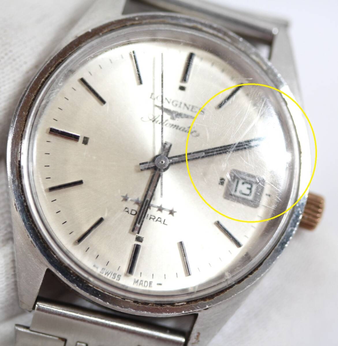 Y6145#◆ジャンク品◆LONGINES ロンジン ADMIRAL アドミラル FIVESTAR ファイブスター デイト ＊日差に関して未確認の画像5