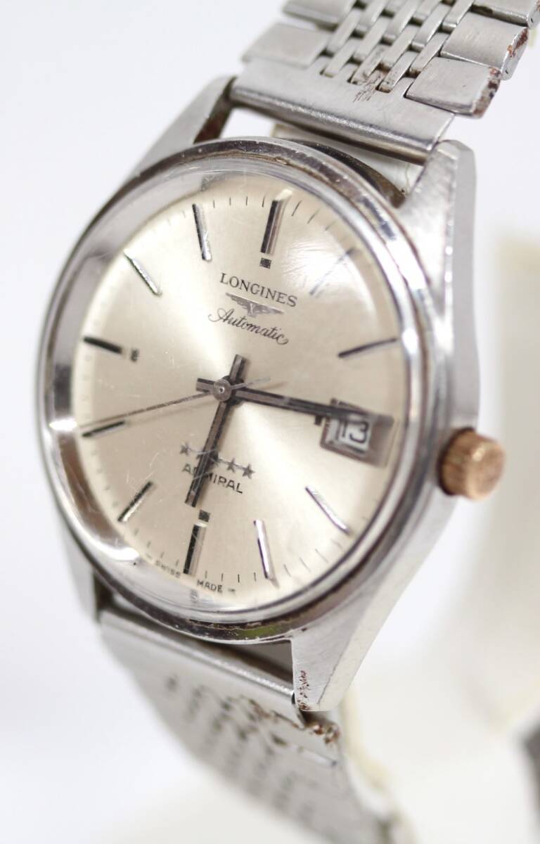 Y6145#◆ジャンク品◆LONGINES ロンジン ADMIRAL アドミラル FIVESTAR ファイブスター デイト ＊日差に関して未確認の画像3