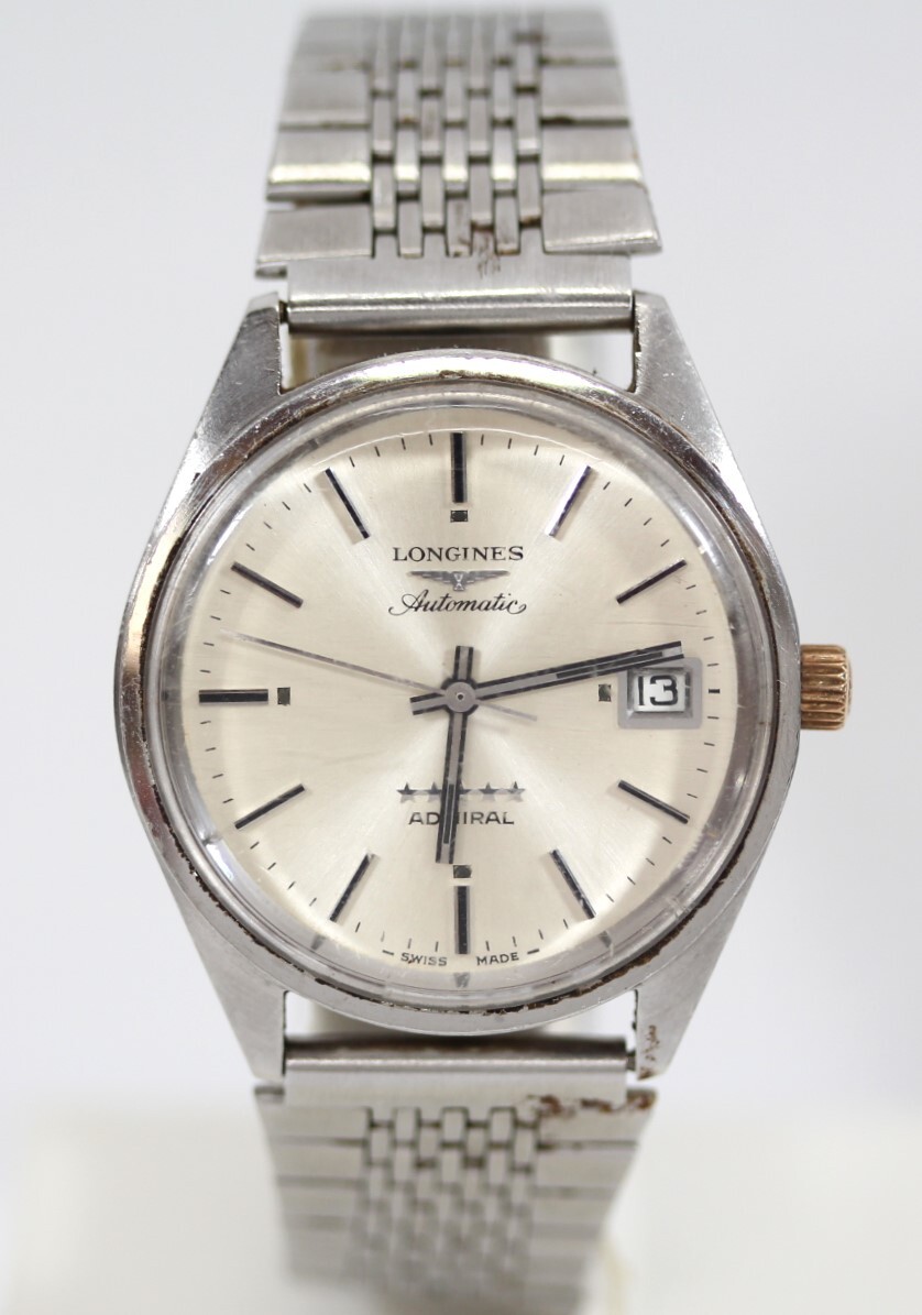 Y6145#◆ジャンク品◆LONGINES ロンジン ADMIRAL アドミラル FIVESTAR ファイブスター デイト ＊日差に関して未確認の画像1