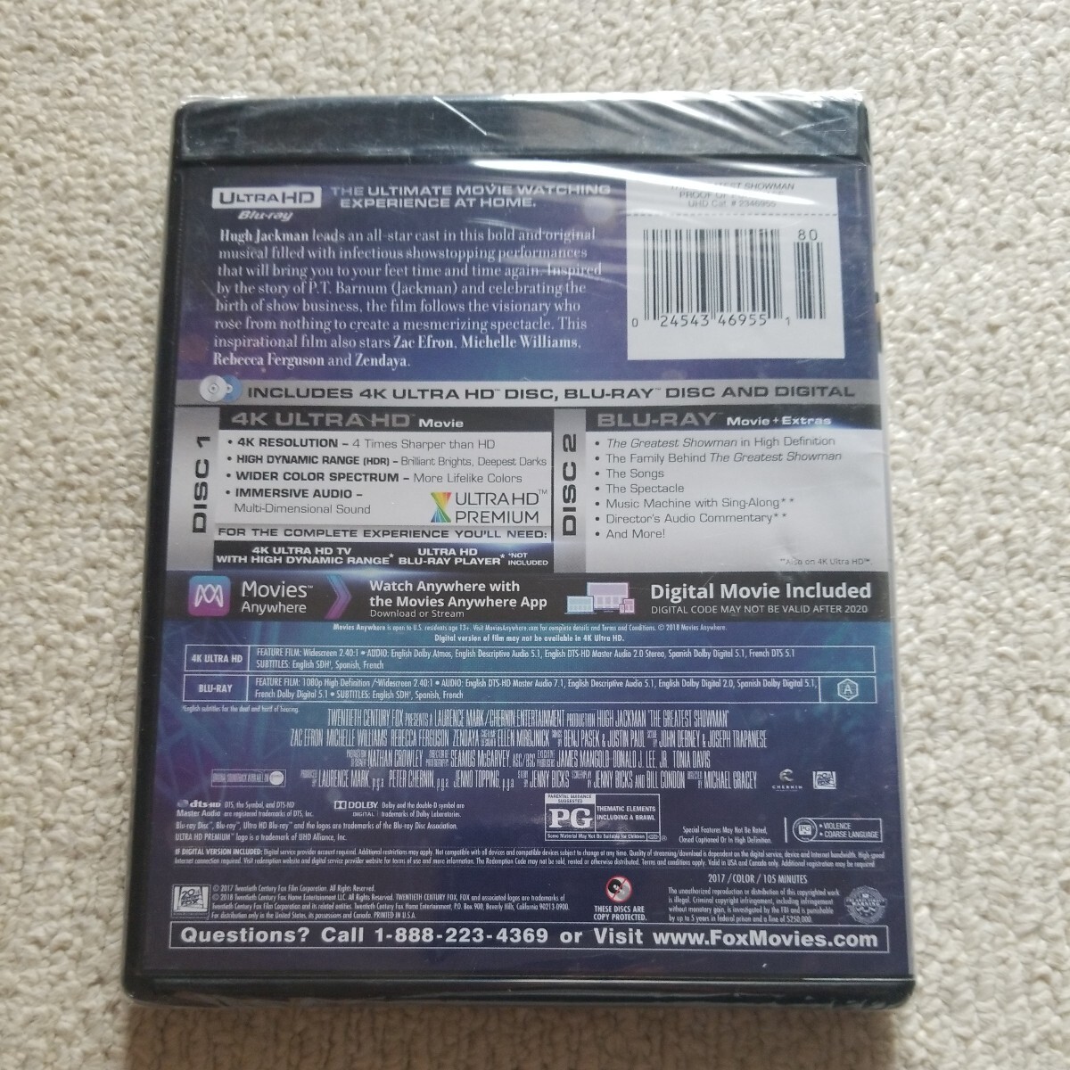 新品　 グレイテスト・ショーマン 4K Ultra HD / ブルーレイ セット_画像2