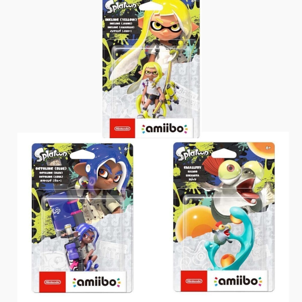 【Switch】 amiibo 　インクリング【イエロー】オクトリング【ブルー】コジャケ（スプラトゥーンシリーズ）　アミーボ