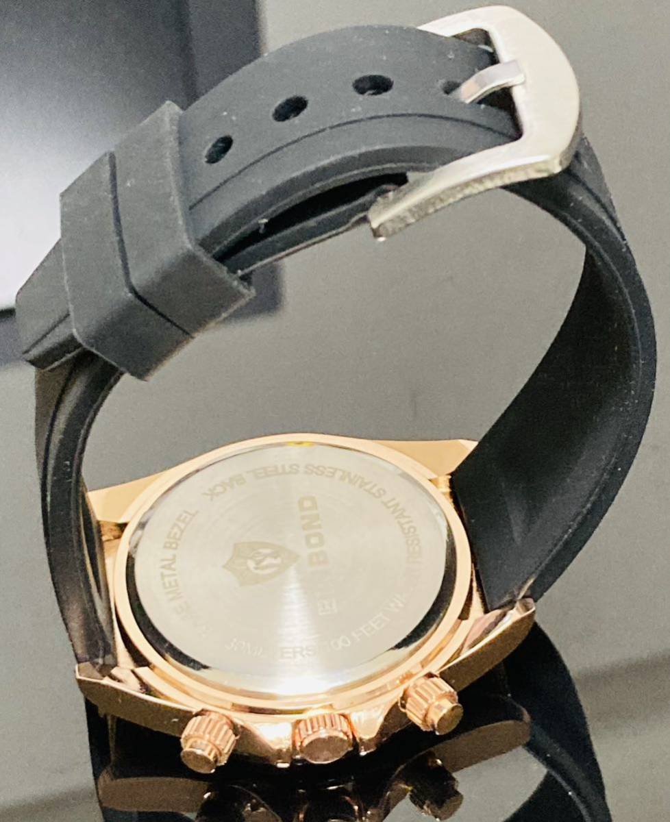 新作セール メンズ腕時計 デイトナ オマージュ クロノグラフ 防水腕時計 ゴールド ジルコニア ステンレス1149nダイバーズの画像7