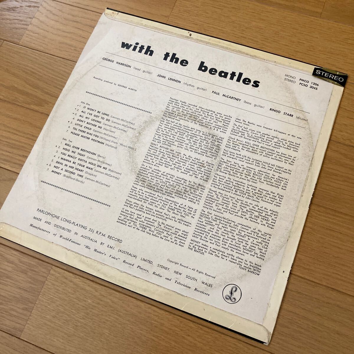 BEATLES WITH THE BEATLES オーストラリアオリジナルステレオ盤 ビートルズ の画像3