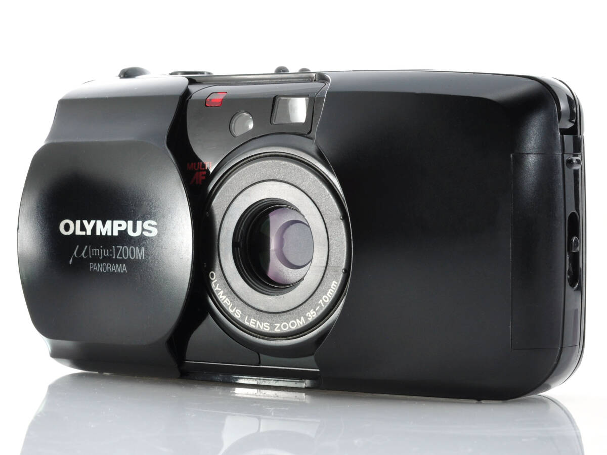 【動作良好】オリンパス ミュー μ[mju:] ブラック Olympus Zoom Panorama c168_画像1