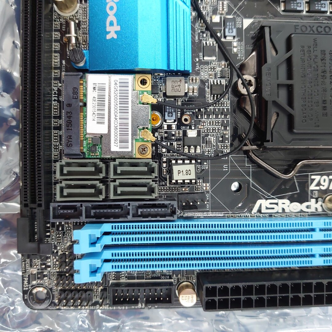 4A417C【動作保証付】ASRock Z97E-ITX/ac LGA1150/Intel Z97/mini ITX マザーボード_画像8