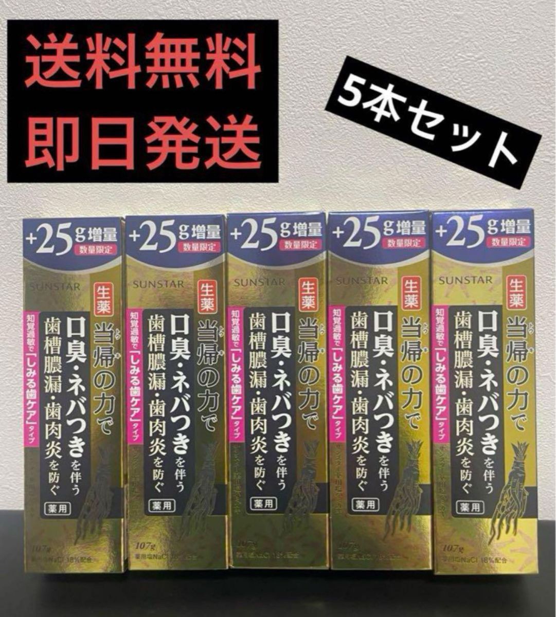 生薬当帰の力　サンスター　薬用塩ハミガキ しみる歯ケアタイプ