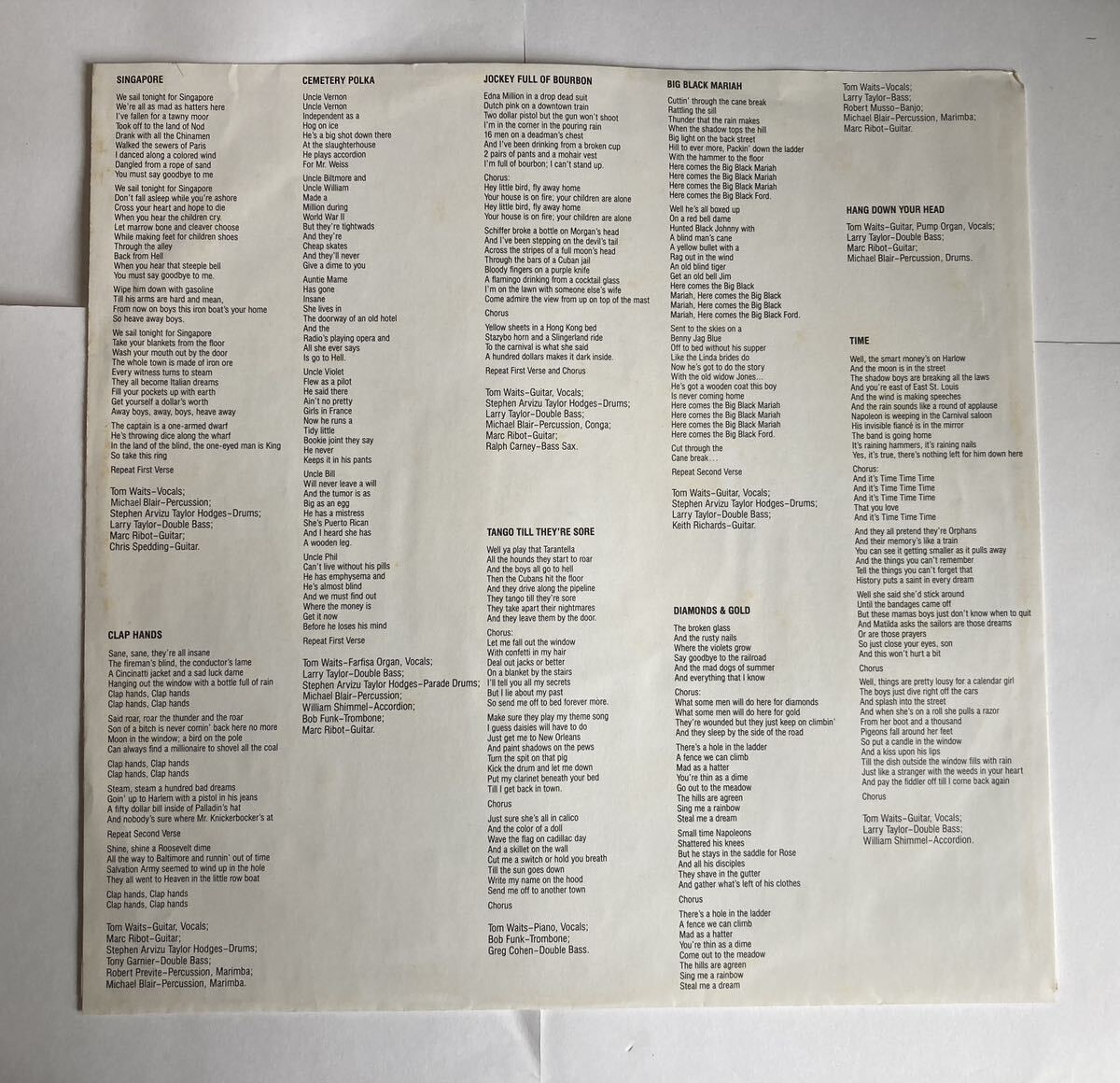 US org マト1/1 初版 シュリンク極美品 Tom Waits / Rain Dogs MasterDisk刻印 shrink アナログ レコード LPの画像3