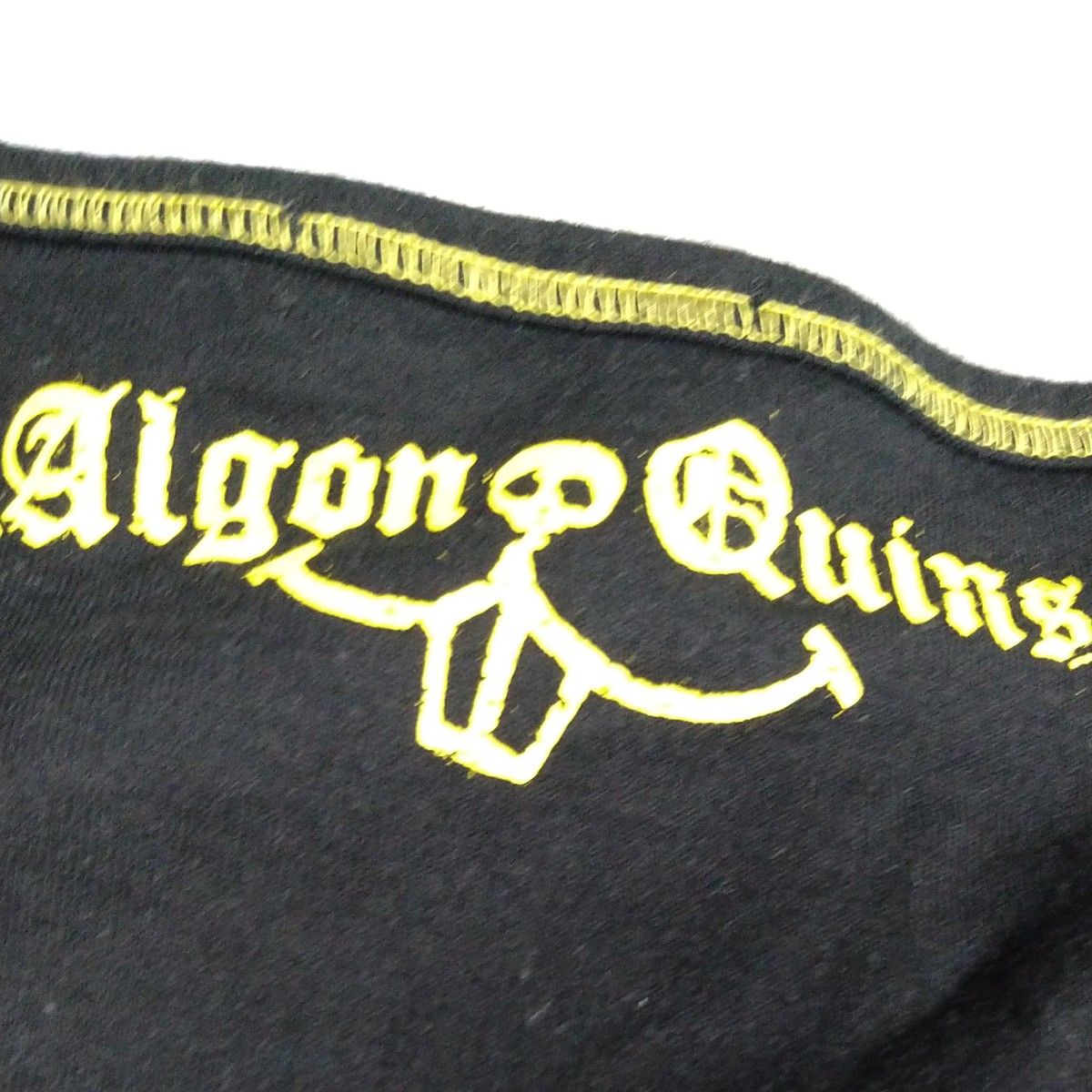 アルゴンキン　半袖Tシャツロング丈　ブラック　フリーサイズ　スカル　立体的プリント　チュニック　難あり