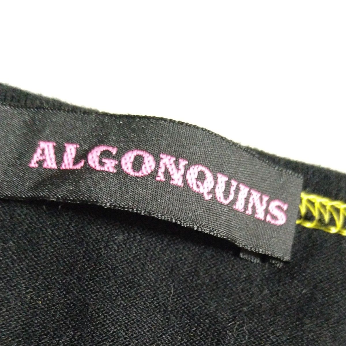 アルゴンキン　半袖Tシャツロング丈　ブラック　フリーサイズ　スカル　立体的プリント　チュニック　難あり