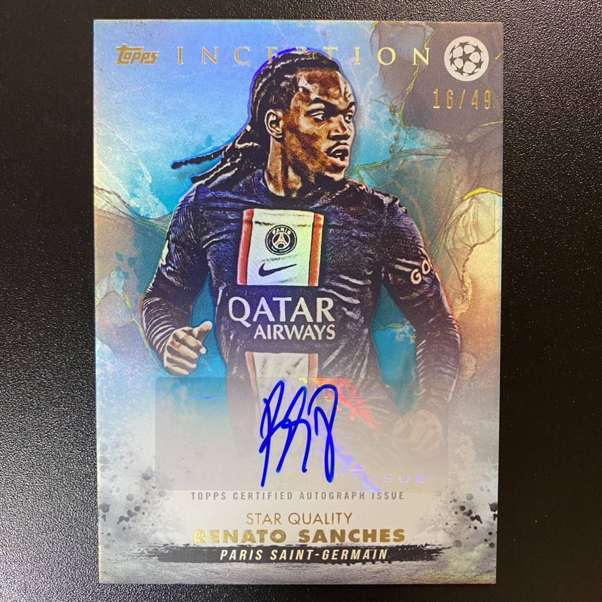 2022-23 Topps UEFA Inception Star Quality Renato Sanches PSG /49 直筆サインカード レナト・サンチェス_画像1