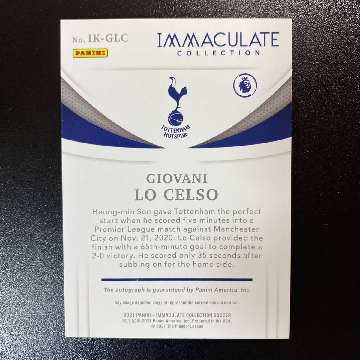 2021 Panini Immaculate Ink Premier League /99 Giovani Lo Celso Auto 直筆サインカード ジオヴァニ・ロ・チェルソの画像2