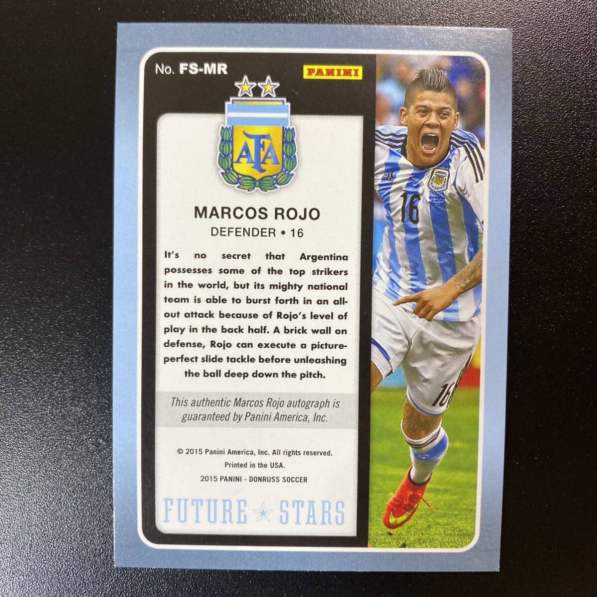 2015 Panini Donruss Future Stars Signatures Marcos Rojo Rookie Auto RC 直筆サインカード マルコス・ロホの画像2