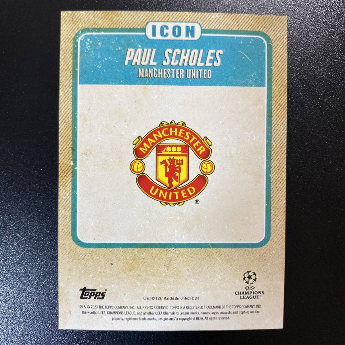 2022-23 Topps Jamal Musiala Platinum Paul Scholes Manchester United Auto /49 直筆サインカード ポール・スコールズ_画像2