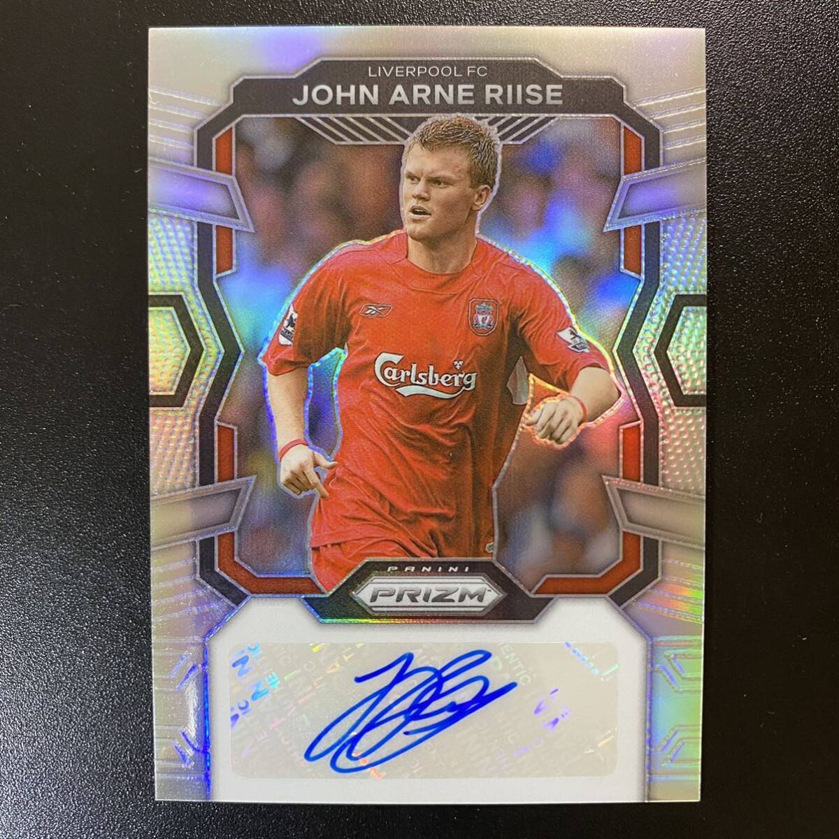 2023-24 Panini Prizm EPL John Riise Auto Liverpool Silver /99 直筆サインカード ヨン・アルネ・リーセ_画像1