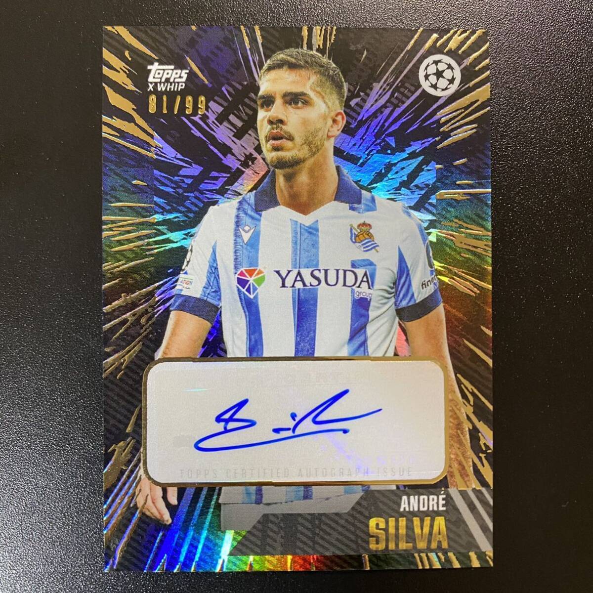 2023-24 Topps Gold UEFA Andre Silva /99 Real Sociedad 直筆サインカード アンドレ・シルヴァの画像1