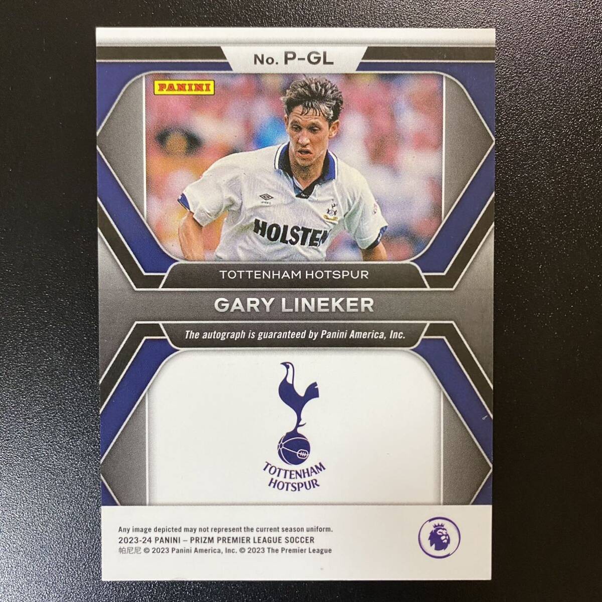 2023-24 Panini Prizm EPL Gary Lineker Penmanship Auto Tottenham Hotspur 直筆サインカード ゲーリー・リネカーの画像2