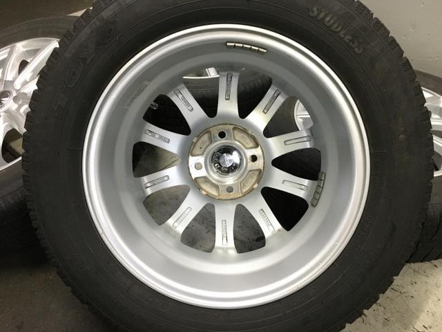 スタッドレス アルミ 社外 5.5J+50 PCD100 4穴 ハブ径73mm TOYO 185/65R15 2018年 残溝有 フィット アクア デミオ ノート フリード 012376_画像9