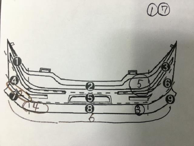 プリウス ZVW30 フロントバンパー フォグ付 ソナー無車 パッと見まあまあ 後期 S 202 52119-47340-C0 1F1 012390の画像10