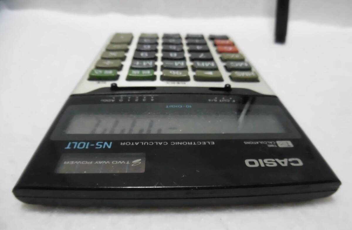 * retro *ZZZ* rare article [[ postage 370 jpy ] CASIO including tax count calculator NS-10LT 10 column approximately 14.5cm×8.5cm operation OK Casio ] present condition delivery 