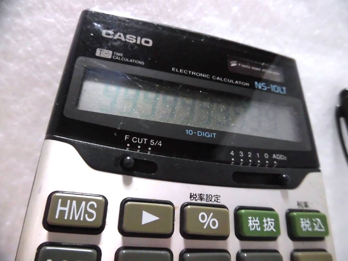 * retro *ZZZ* rare article [[ postage 370 jpy ] CASIO including tax count calculator NS-10LT 10 column approximately 14.5cm×8.5cm operation OK Casio ] present condition delivery 