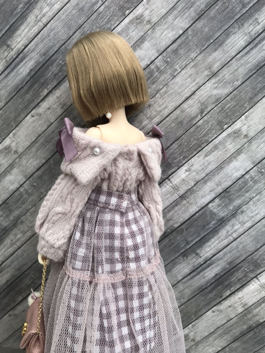 ＊Soran＊ リカちゃん　ピュアニーモ　ハンドメイド　２２cm お洋服セット　オフショルニット　チュールスカート　　バッグ_画像8