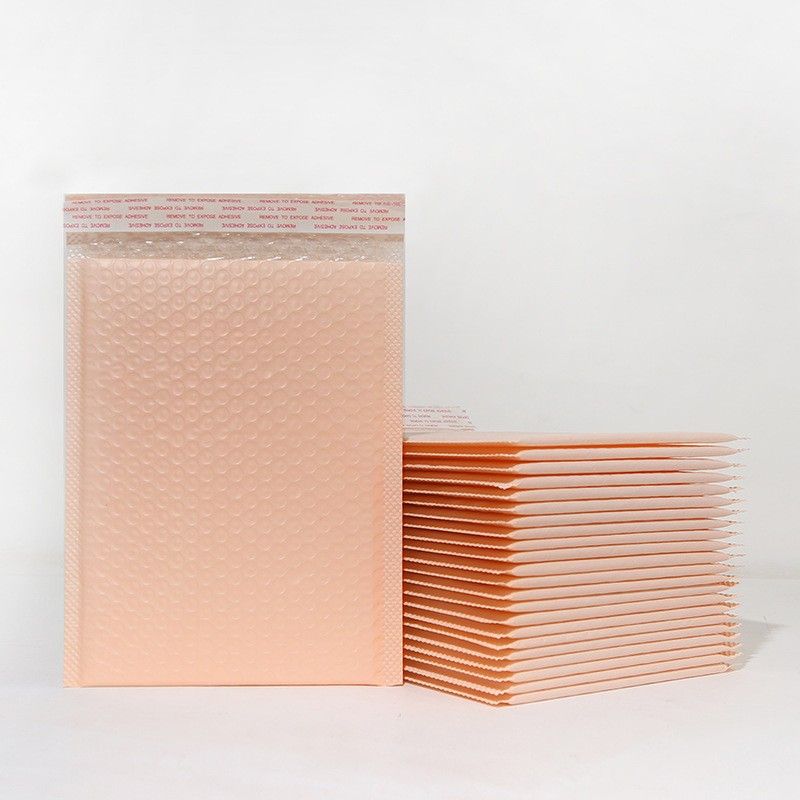 クッション封筒  8枚セット サーモンピンク  袋  資材  テープ付 プチプチ