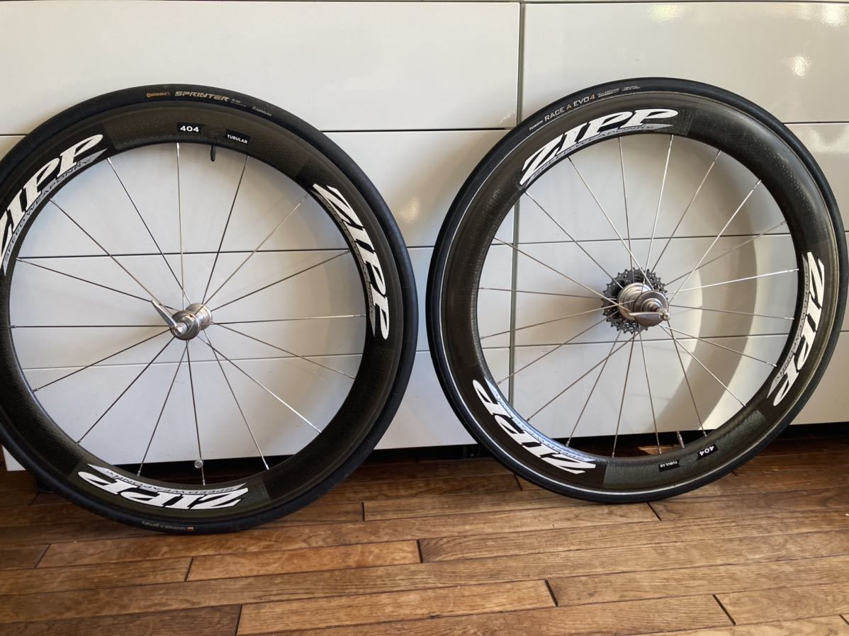 zipp404シマノ10Sカーボンチューブラーホイール美品