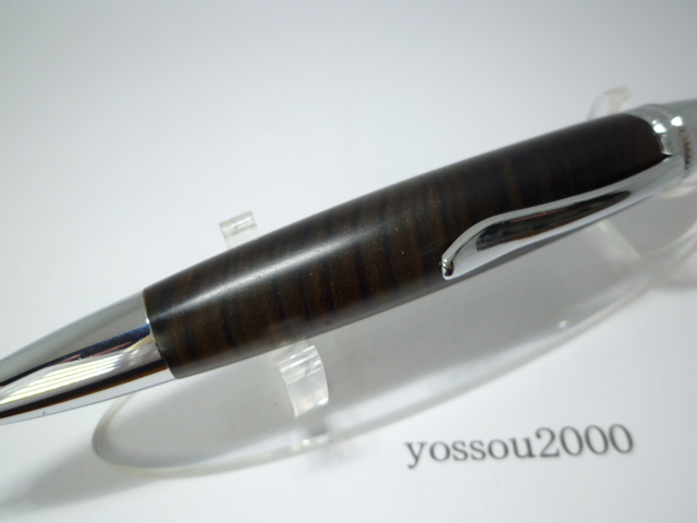 硬く強靭　縞黒檀 木製ボールペン　パーカータイプ芯_画像4