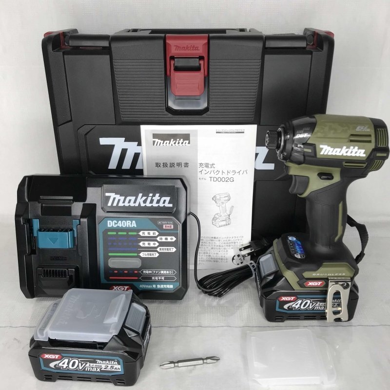 美品 ｍａｋｉｔａ マキタ ＴＤ００２ＧＲＤＸＯ オリーブ 充電式 インパクトドライバー ４０Ｖ ｍａｘ ２．５Ａｈ 電動工具/233