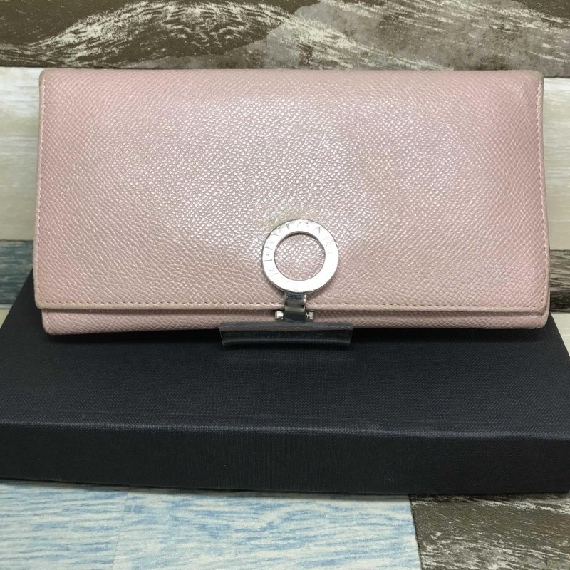 ＢＶＬＧＡＲＩ ブルガリ Ｈａｚｅｌ ヘーゼル 長財布 難有り ロゴクリップ ピンク ３５１９７ レディース 鞄/233