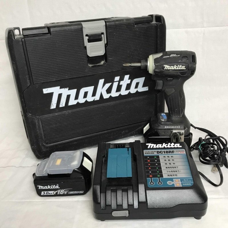 Ｍａｋｉｔａ マキタ ＴＤ１７２ＤＲＧＸＢ 説明書欠品 黒 充電式 インパクトドライバ １８Ｖ ６．０Ａｈ バッテリ２個 電動工具/233