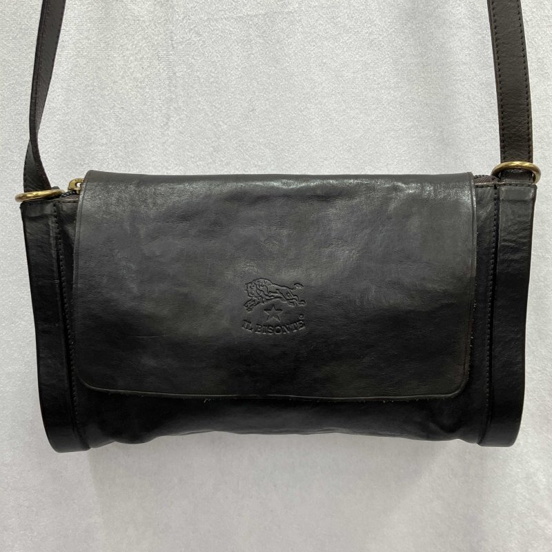 ＩＬ ＢＩＳＯＮＴＥ ショルダー バッグ イル ビゾンテ レザー ブラック 鞄 イタリア製 鞄/241