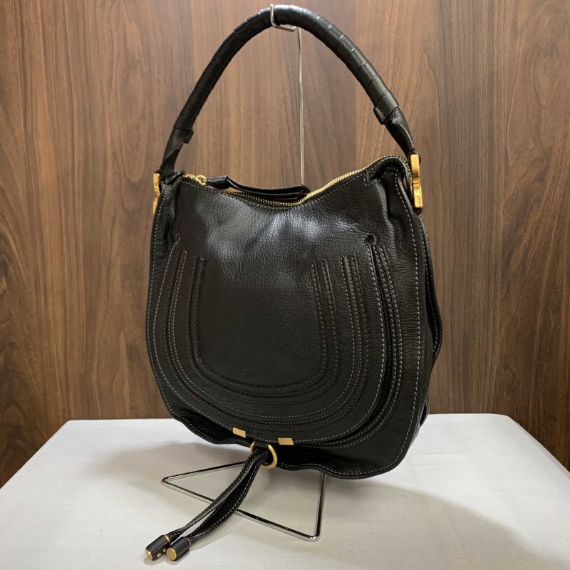 Ｃｈｌｏｅ イタリア製 革 レディース ファッション 女性 クロエ ハンドバッグ マーシー レザー ＢＬＡＣＫ 黒 中古 鞄/247_画像1