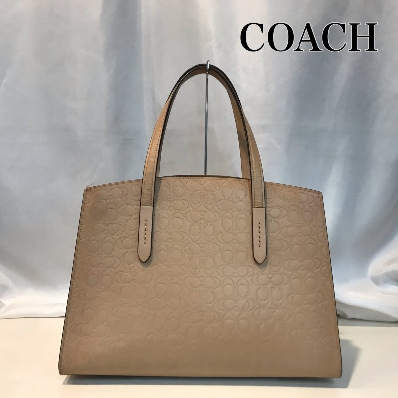 ＣＯＡＣＨ ５１７２８ コーチ ベージュ カバン ハンバッグ ファスナー付 チャーリー レザー シグネチャー ビーチウッド 鞄/252